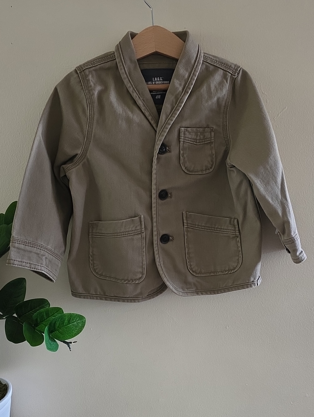L.O.G.G. H&M Boys  Denim Cotton  Blazer/Barn Coat - 2 - 3 YEARS ( EUC)